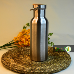 Bamboo Lid Thermos Bottle | Premium Bamboo Bottle with Double Wall 304 Stainless Steel Insulation 300ml