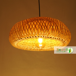 Bamboo Dome Single Head Rustic Handwoven Rattan Chandelier Lamp Shade