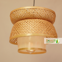 Bamboo Lotus Pendant Designer Double Layer Hanging Chandelier Lamp Shade