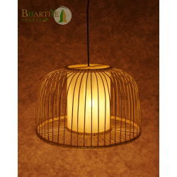 Bhartiye crafts Bamboo cage Pendant Lamp |Premium Tripura Artisan Hanging Light