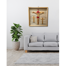 Bamboo Photo Frame Medium | Handmade Catholic Christian Cross of Jesus Christ Statue (#BP0058-001)