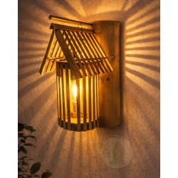 Handcrafted Bamboo Wall Lamp | Eco-Friendly Wooden Wall Light |Bhartiye Crafts Artisan Made Home Decor