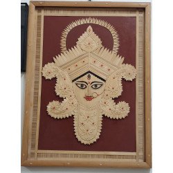 Handcrafted Bamboo Wall Art – Goddess Durga Face (#BP0009) 18x24 inch