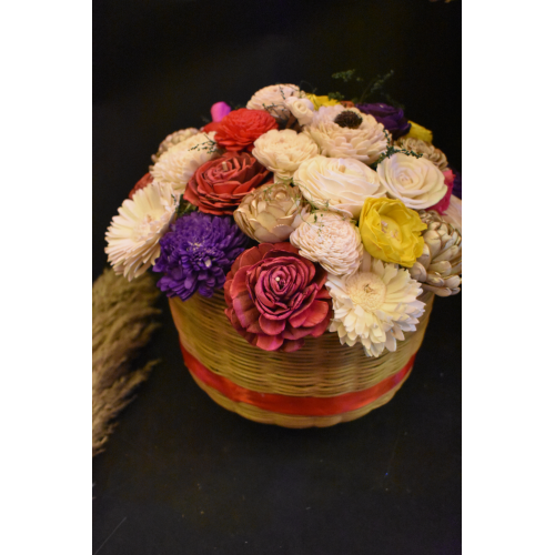 Valentine Shola Flower Basket in Bamboo | Romantic Eco-Friendly Gift – Bhartiye Crafts