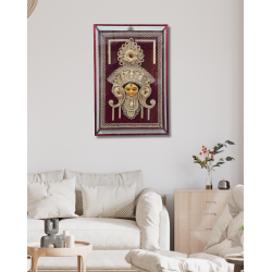 Divine Grace – Handmade Goddess Jute Wall Art Frame-Maa Durga Face (#JP0001)