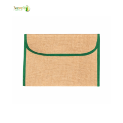 Bhartiye Crafts | Eco-Friendly Jute File Folder with Green Border | Handmade by Artisans from Jharkhand