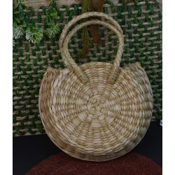 Valentine Special – A Gift with Heart | Handmade Round Kauna Grass Hand Bag with Dual Handle | Manipur North East Sustainable Craft by Bhartiye Crafts