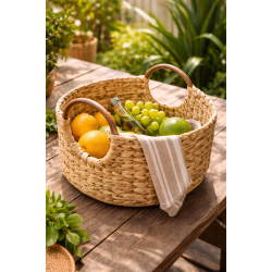 Kauna Grass Basket Hamper | Handmade Eco-Friendly Storage Basket (#KGP0081) | “Happy Lohri Gifting Hamper – Taste of Tradition”