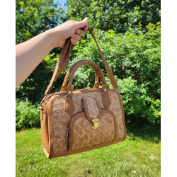 Shitalpati Handbag with Lock | Premium Handwoven Bag (#BSP0009)