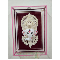 Handcrafted Sholapith Lord Ganesha Wall Frame | Authentic Bengali Shola Art | Bhartiye Crafts
