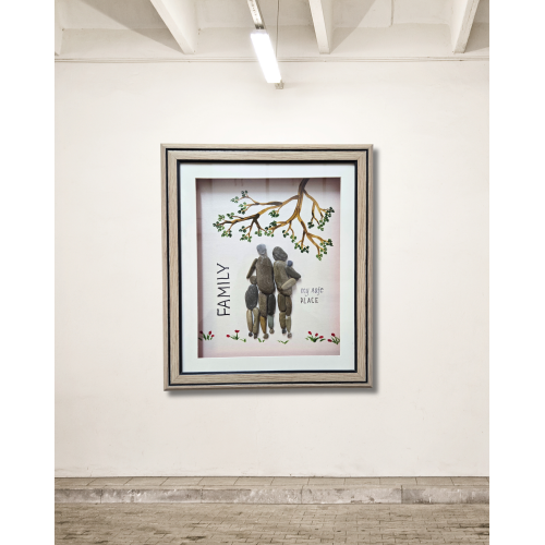 Shared Strength Pebble Art Frame – Emotional Family & Support Artwork (#PB0003)