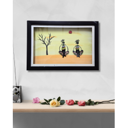 Together Always Pebble Art Frame - Valentine Gift for Him – Tribal Love Story in Stone