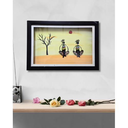 Together Always Pebble Art Frame - Valentine Gift for Him – Tribal Love Story in Stone