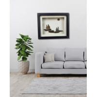 Under the Moonlight – Family Pebble Art Frame (#PB0023)