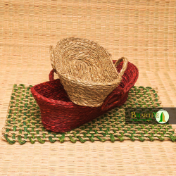 Bhartiye Crafts | Handwoven Natural Sabai Grass Bread Basket for Dining & Serving | Handmade by Odisha Artisans