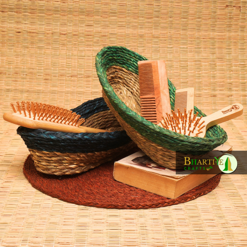 Sabai Grass Beni Boat Basket Set of 2