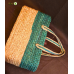 Bhartiye Crafts Handwoven Sabai Grass Veggie Bag – Natural & Green Tone