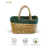 Bhartiye Crafts Handwoven Sabai Grass Market Bag – Natural & Green Accent