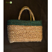 Bhartiye Crafts Handwoven Sabai Grass Market Bag – Natural & Green Accent