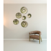 Handwoven Sabai Grass Wall Decor – Green & White Spiral Design Set Of 6