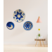 Handwoven Sabai Grass Wall Decor Blue & White Spiral Design Set Of 3 Handwoven Sabai Grass Wall Decor Blue & White Spiral Design Set Of 3