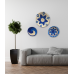 Handwoven Sabai Grass Wall Decor Blue & White Spiral Design Set Of 3 Handwoven Sabai Grass Wall Decor Blue & White Spiral Design Set Of 3