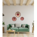 Handwoven Sabai Grass Wall Decor – Red & White Spiral Design Set Of 3