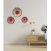 Handwoven Sabai Grass Wall Decor – Red & White Spiral Design Set Of 3