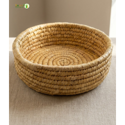 Bhartiye Crafts| Eco-Friendly Handmade Sabai Palm Grass Binding Basket|Odisha Artisans|Dimension (12*3) inches