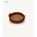Bhartiye Crafts|Handmade Sabai Grass Round Tray with Wooden Handles | Eco-Friendly Basket|Odisha Artisans |Dimension-12*3.5 (Inches)