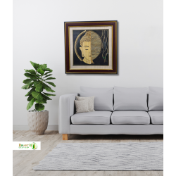 Handcrafted Sikki Grass Buddha Wall Frame | Natural Fiber Spiritual Wall Art