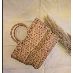 Handmade Water Hyacinth Basket Bag – Natural Woven Tote (#WH0002)