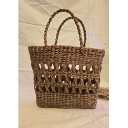 Handmade Water Hyacinth  Natural Woven Tote | Eco-Friendly Handcrafted Bag (#WH0001)