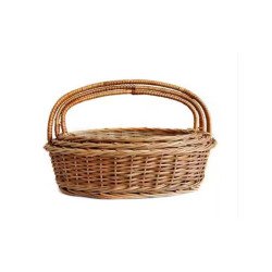 Bhartiye Crafts Oval wicker basket set of 3 with handle (#KWW0006)