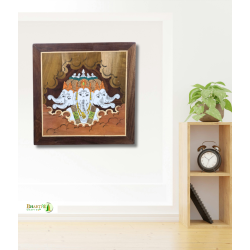 Mysore Rosewood Inlay Panchmukhi Ganesha Wall Art – Handcrafted Wooden Frame (#WP0043)