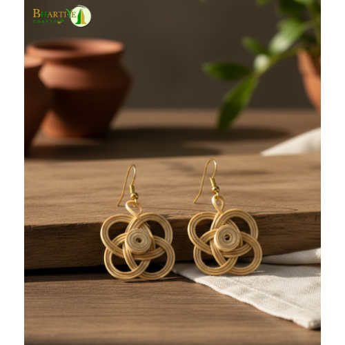 Bhartiye crafts|Handcrafted Bamboo Floral Earrings | Artisans from Tripura (Agartala) |Women's Special