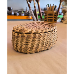 Khasi grass oval basket with lid