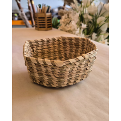 Khasi grass hexagon basket