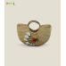 Bhartiye Crafts|Floral Embroidered Kauna Grass Handbag | Natural Handmade | Mainpur Northeast| Women's special