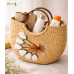 Bhartiye Crafts|Floral Embroidered Kauna Grass Handbag | Natural Handmade | Mainpur Northeast| Women's special