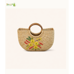 Bhartiye Crafts|Handmade Kauna Grass Bag with Embroidery | Sustainable Women’s Bag | Mainpur Northeast| Women's special